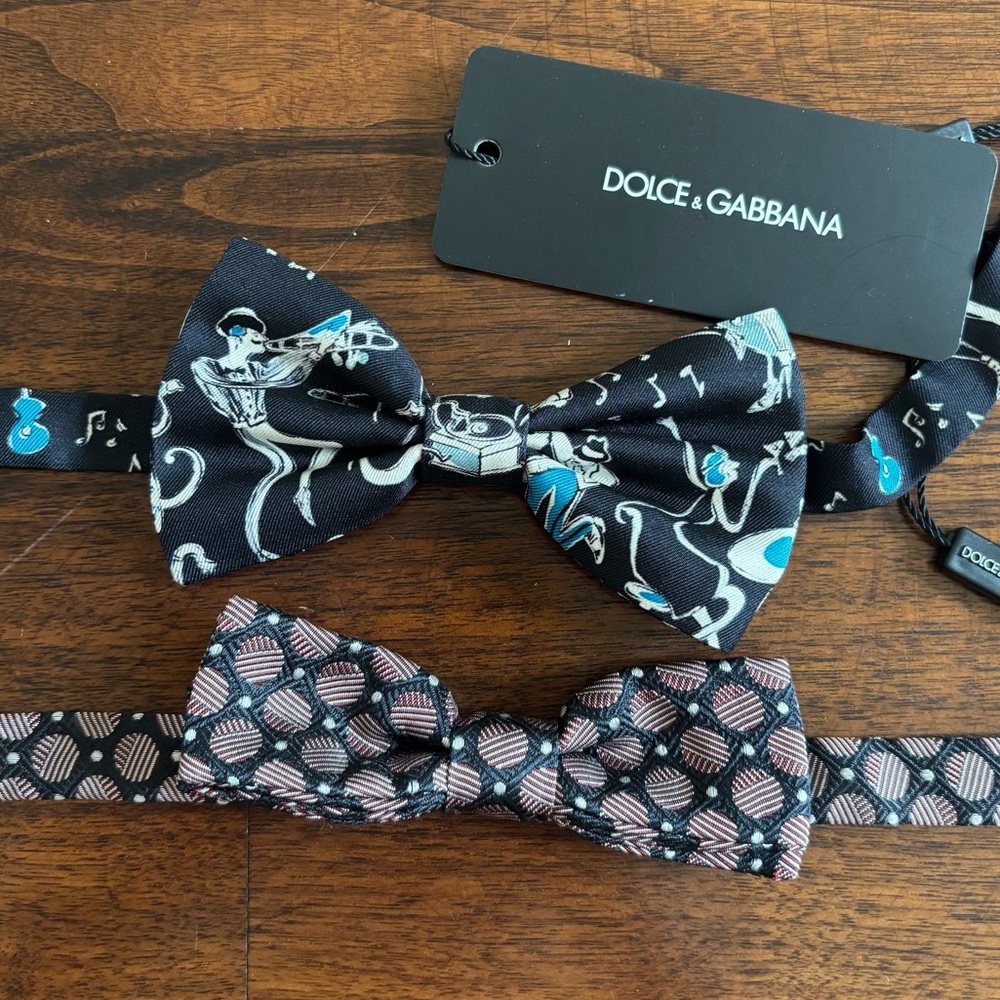 NWT Dolce & Gabanna Patterned Bow Ties (Bundle of 2)